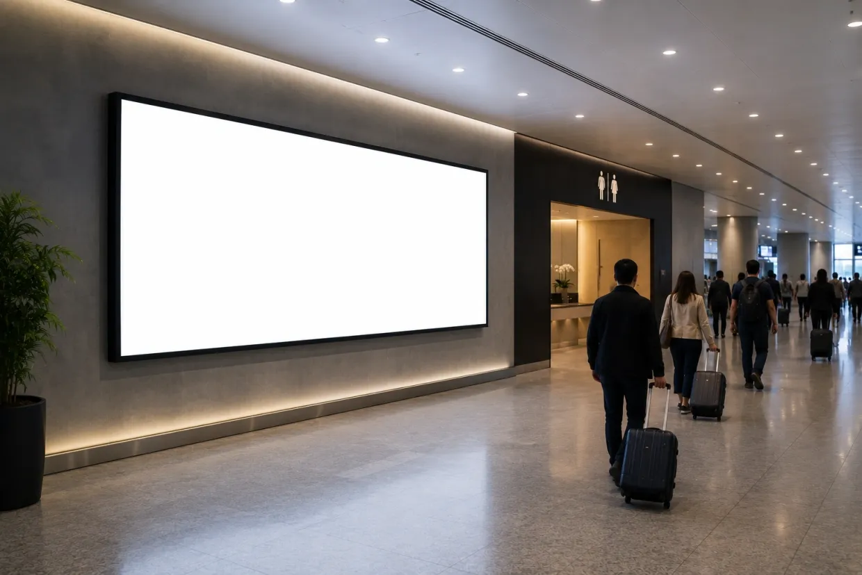 mídia digital para campanhas em aeroporto internacional; formato de mídia a consultar no Aeroporto Internacional do Recife (REC)