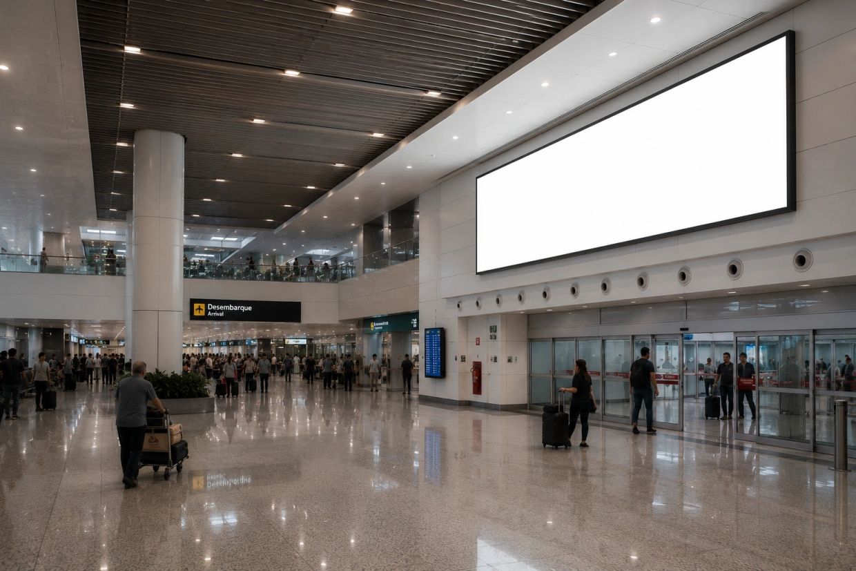 Mídia digital e painéis de LED no Aeroporto Santos Dumont