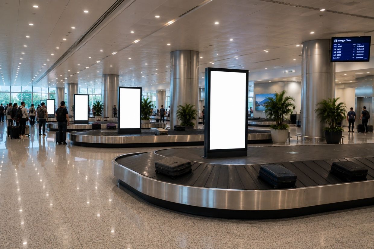 Painel digital de publicidade no Aeroporto de Viracopos