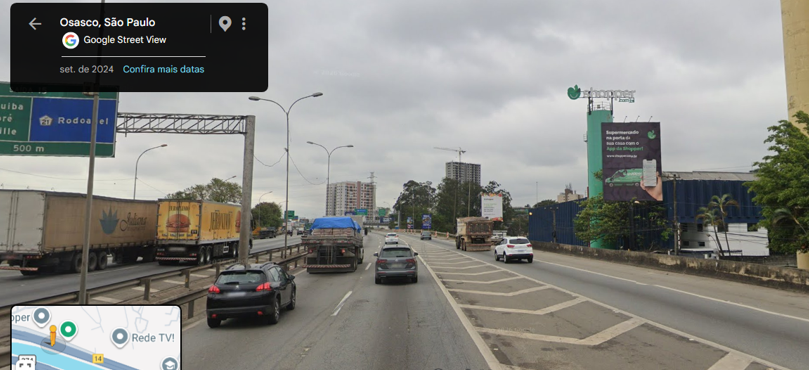 Painel vertical front-light de 3 por 6 metros na Rodovia Castelo Branco KM 16 sentido Alphaville, próximo a Osasco