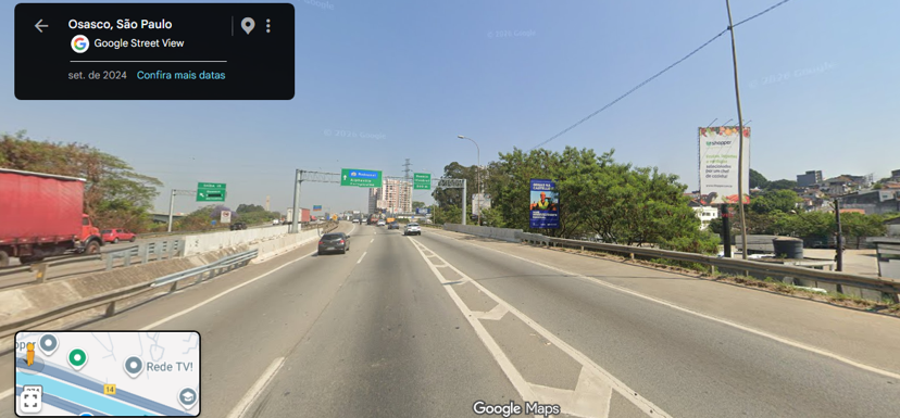 Segundo painel vertical front-light na Rodovia Castelo Branco KM 16 sentido Alphaville, próximo a Osasco