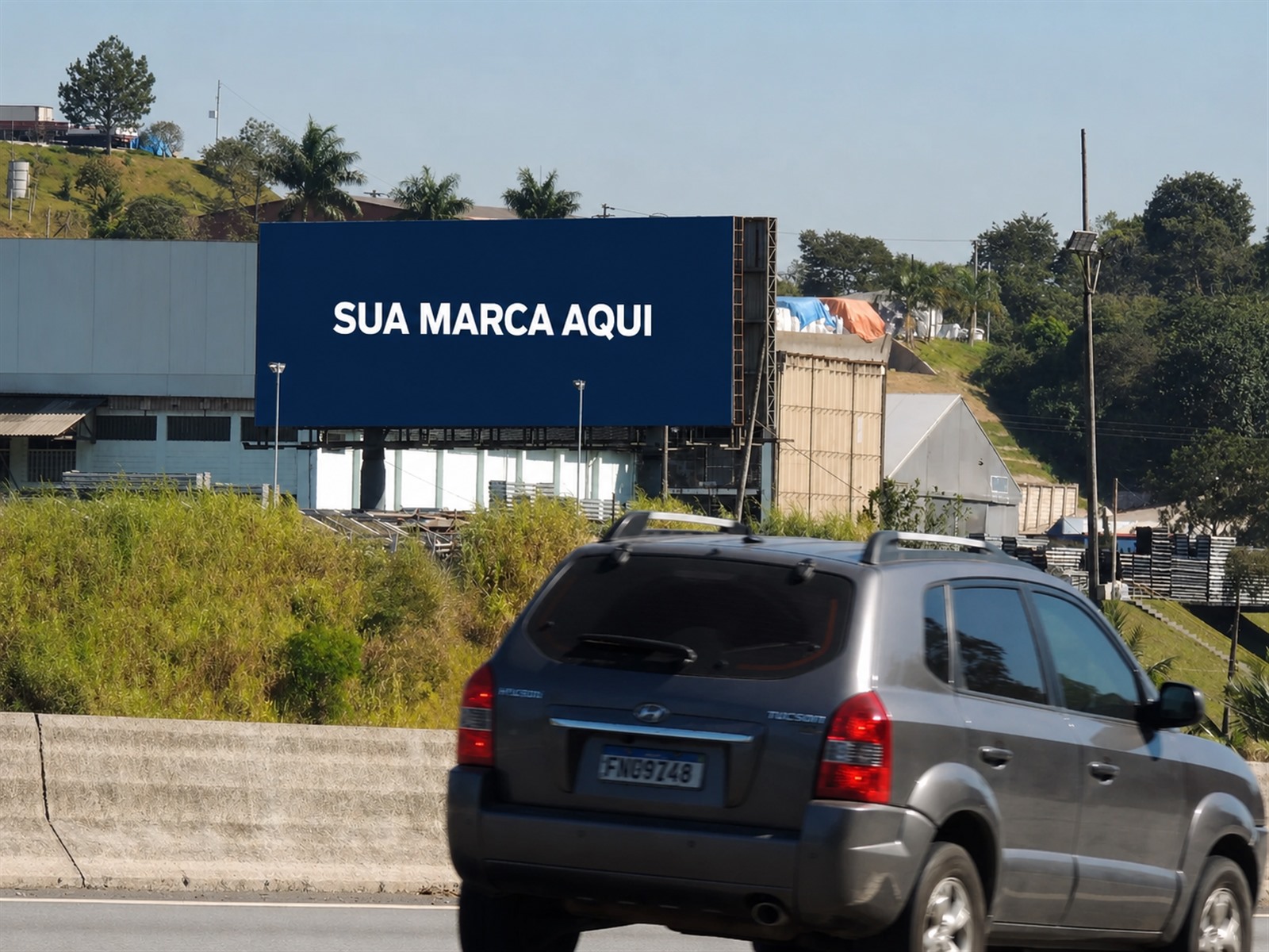 Painel publicitário na Bandeirantes — KM 36 — sentido INTERIOR — ficha 08, mídia OOH na Rodovia dos Bandeirantes SP-348, próximo a Cajamar