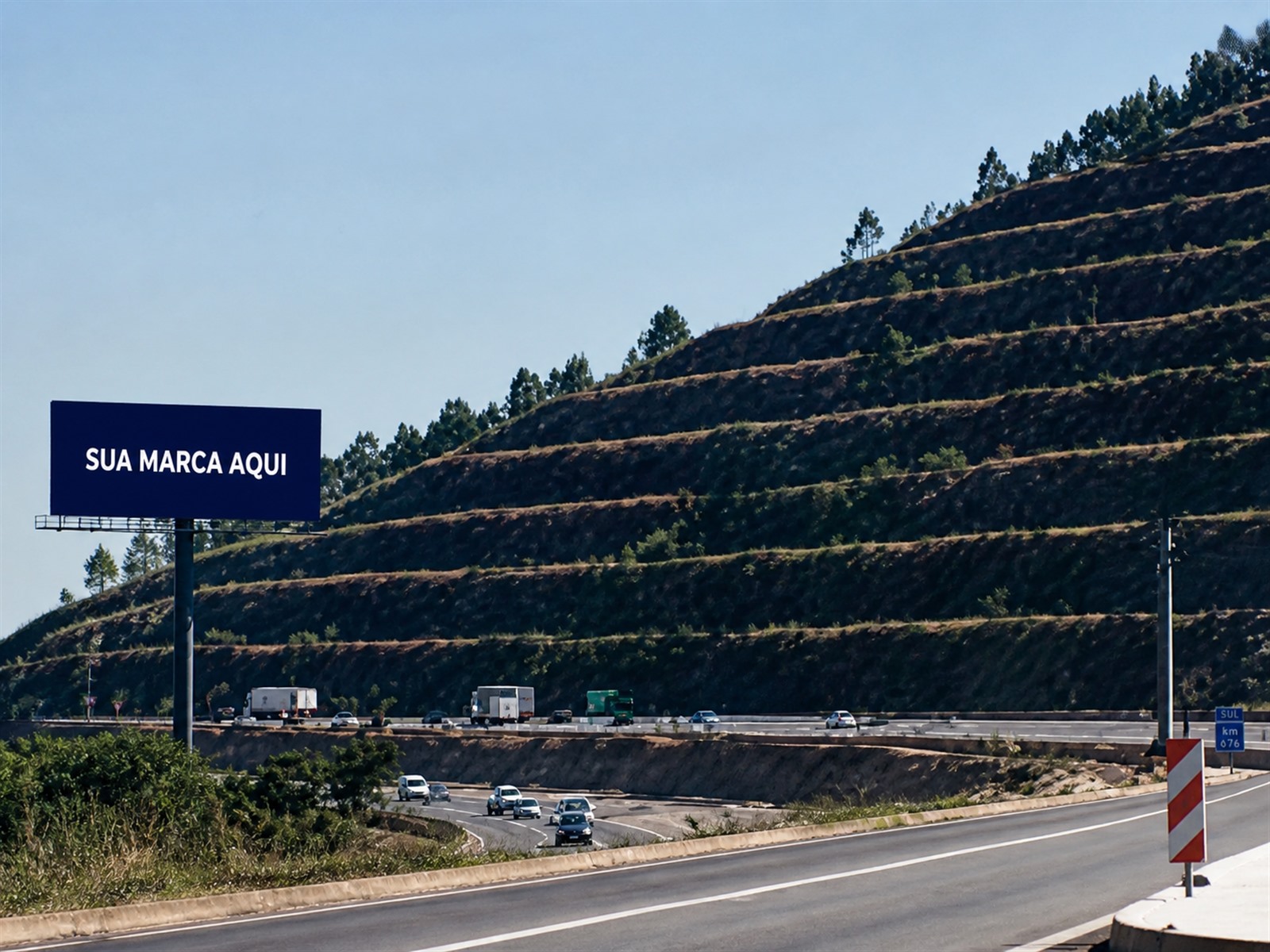 Outdoor rodoviário na Bandeirantes — KM 42+500 — sentido Jundiaí — ficha 10, mídia OOH na Rodovia dos Bandeirantes SP-348