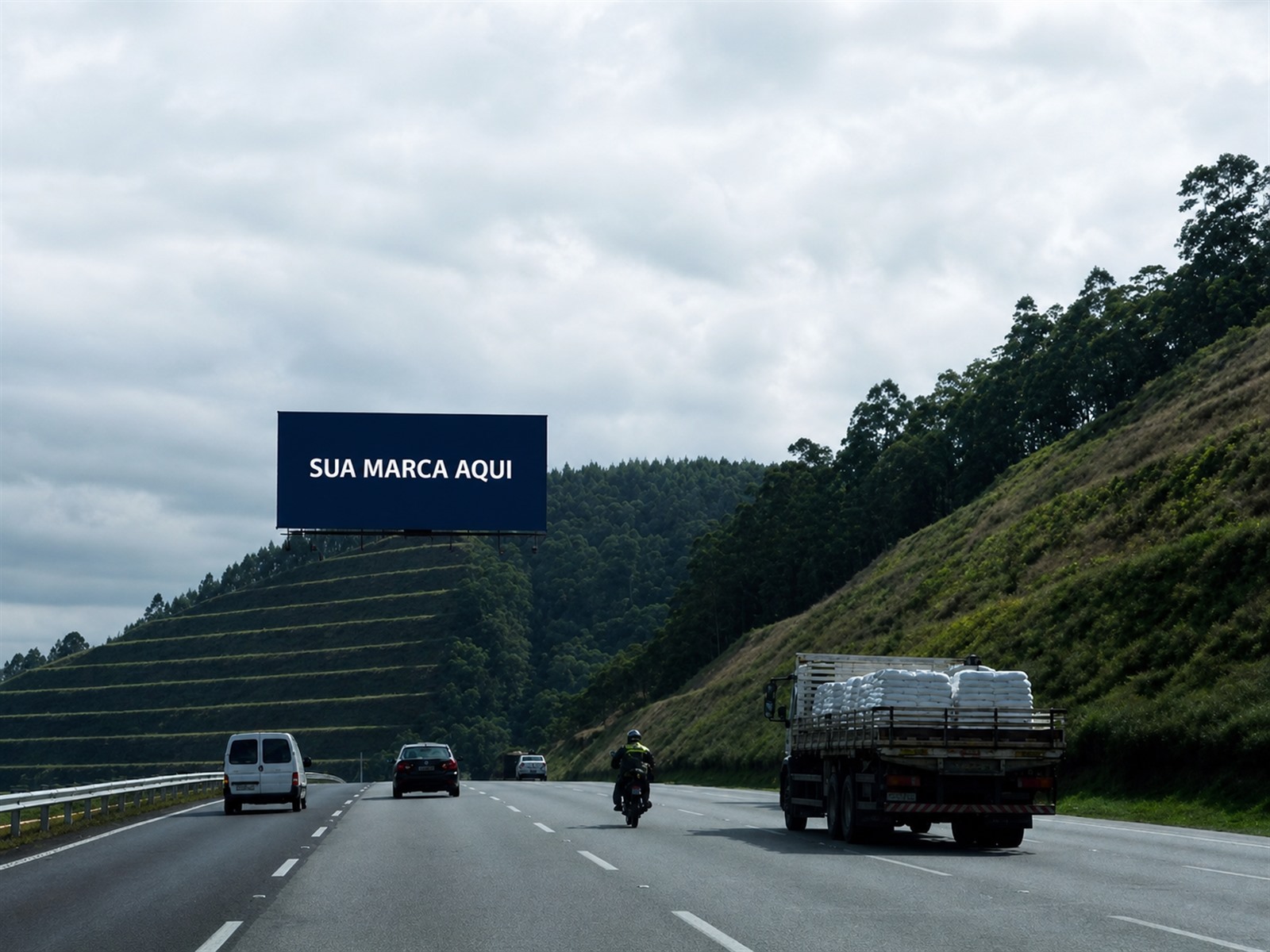 Painel rodoviário na Bandeirantes — KM 45+050 — sentido Jundiaí — ficha 13, mídia OOH na Rodovia dos Bandeirantes SP-348