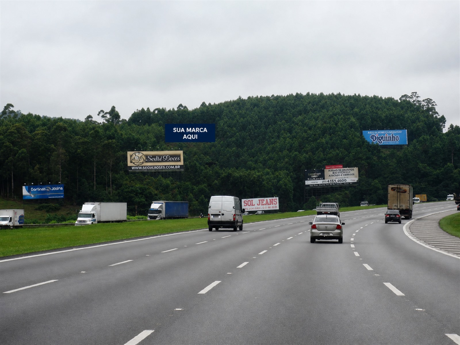 Outdoor rodoviário na Bandeirantes — KM 46+800 — sentido São Paulo Capital — ficha 14, mídia OOH na Rodovia dos Bandeirantes SP-348