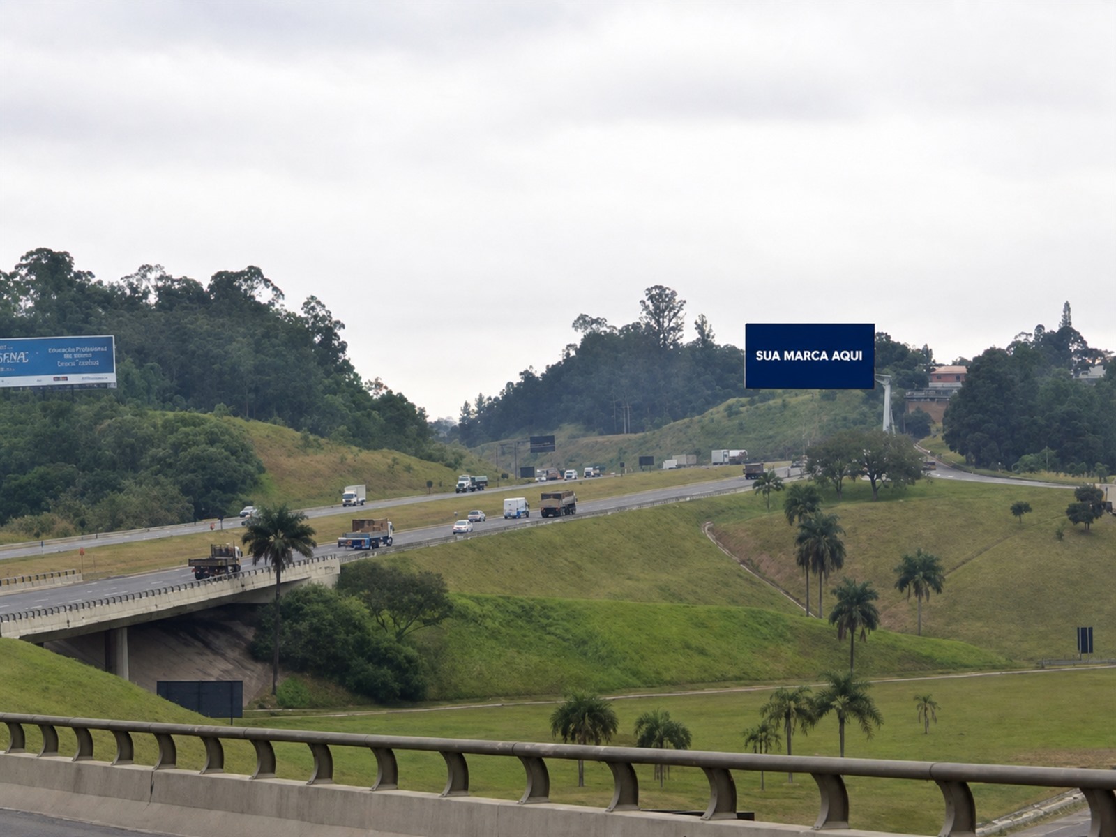 Outdoor rodoviário na Bandeirantes — KM 47+220 — sentido Jundiaí — ficha 18, mídia OOH na Rodovia dos Bandeirantes SP-348