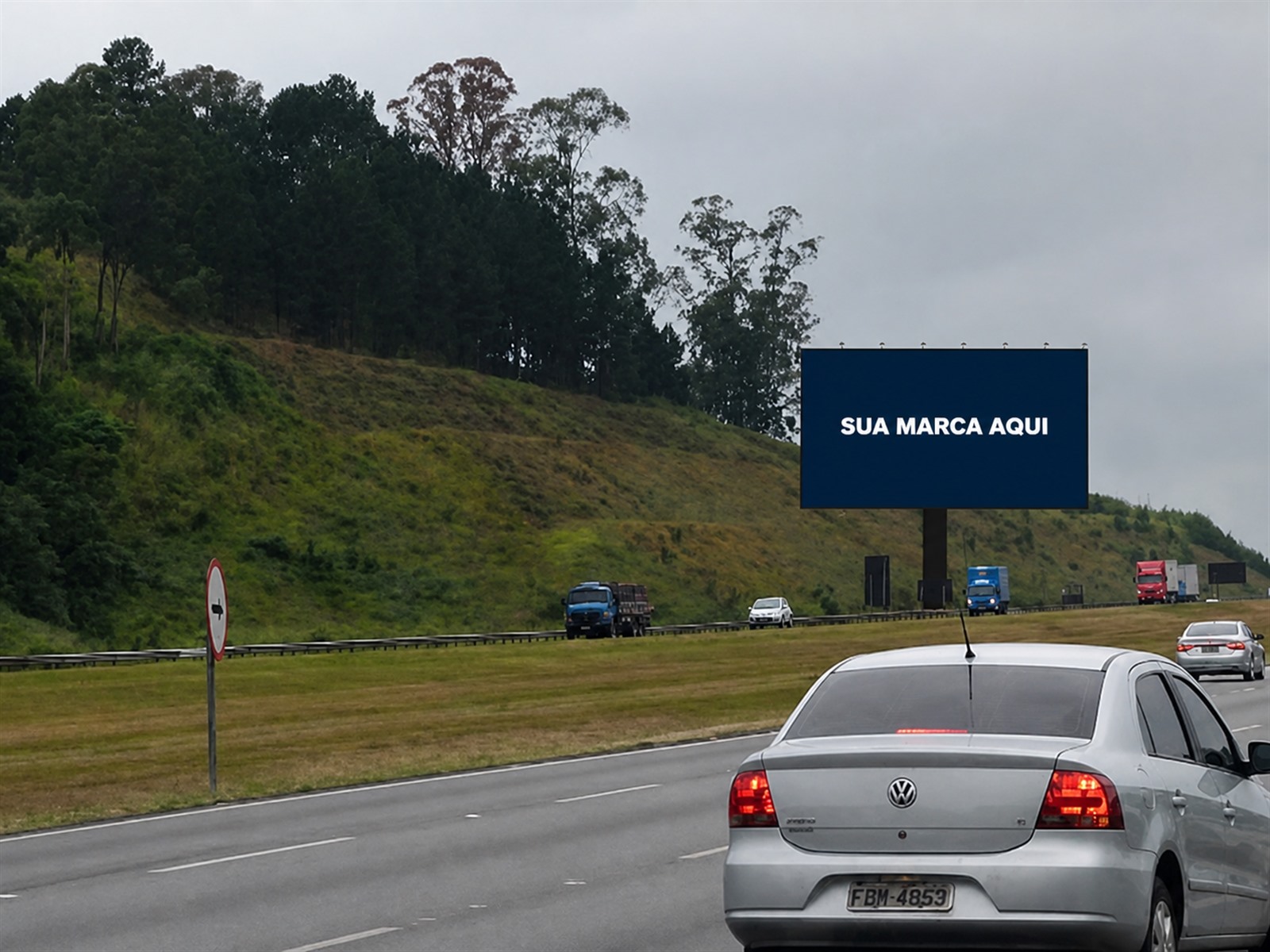 Estrutura de mídia OOH na Bandeirantes — KM 47+220 — sentido São Paulo Capital — ficha 19, mídia OOH na Rodovia dos Bandeirantes SP-348