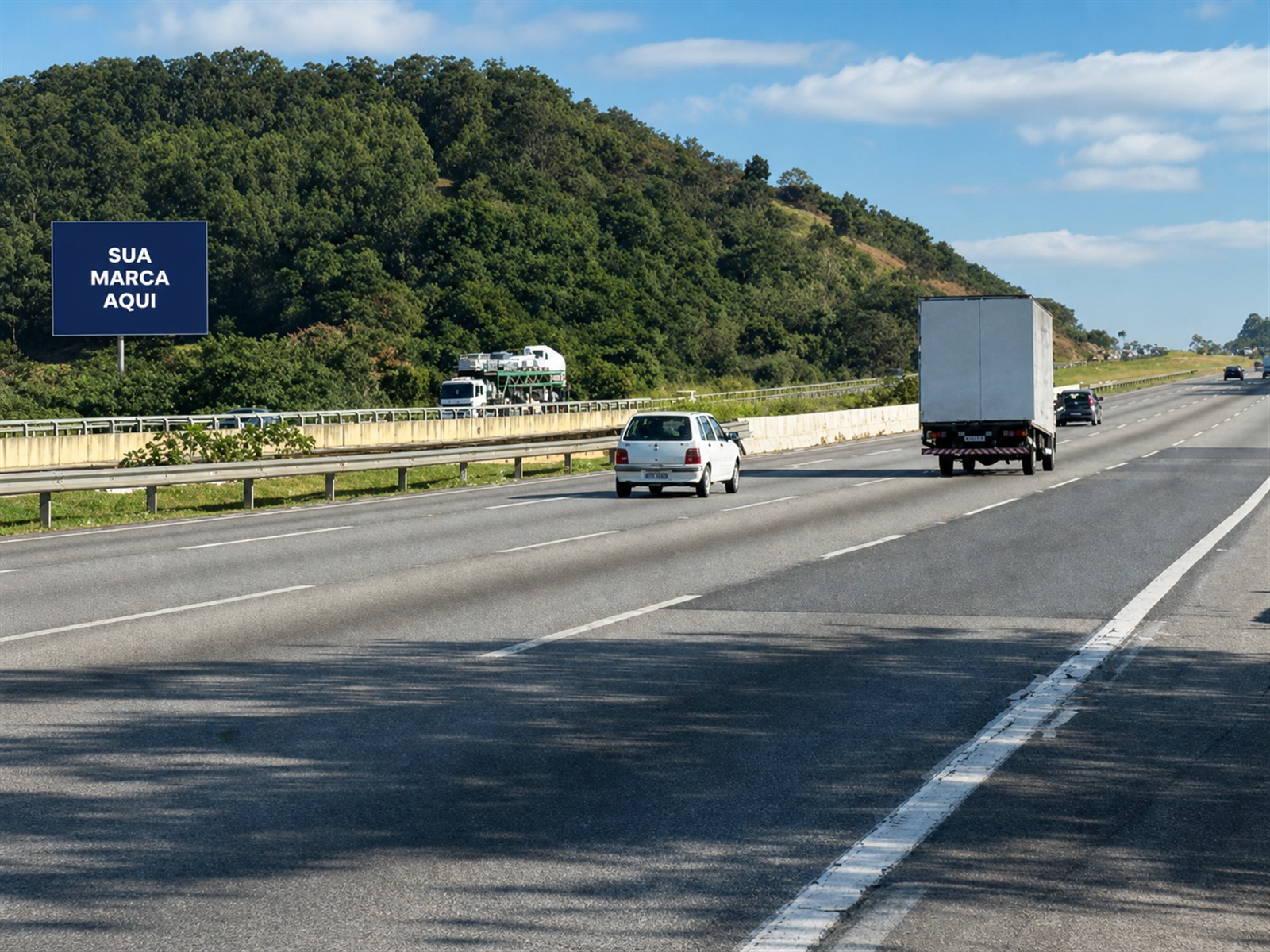 Painel publicitário na Bandeirantes — KM 51+200 — sentido São Paulo Capital — ficha 20, mídia OOH na Rodovia dos Bandeirantes SP-348