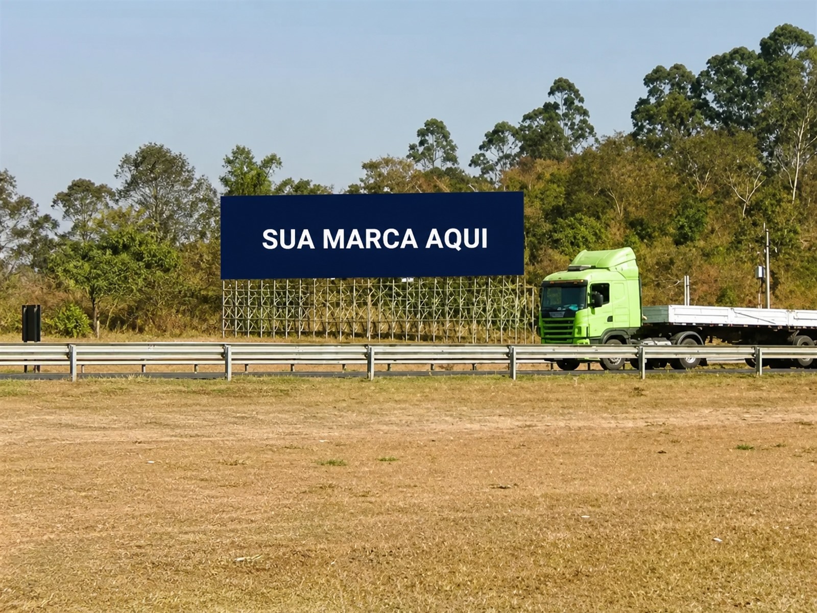 Estrutura de mídia OOH na Bandeirantes — KM 55+800 — sentido São Paulo Capital — ficha 27, mídia OOH na Rodovia dos Bandeirantes SP-348