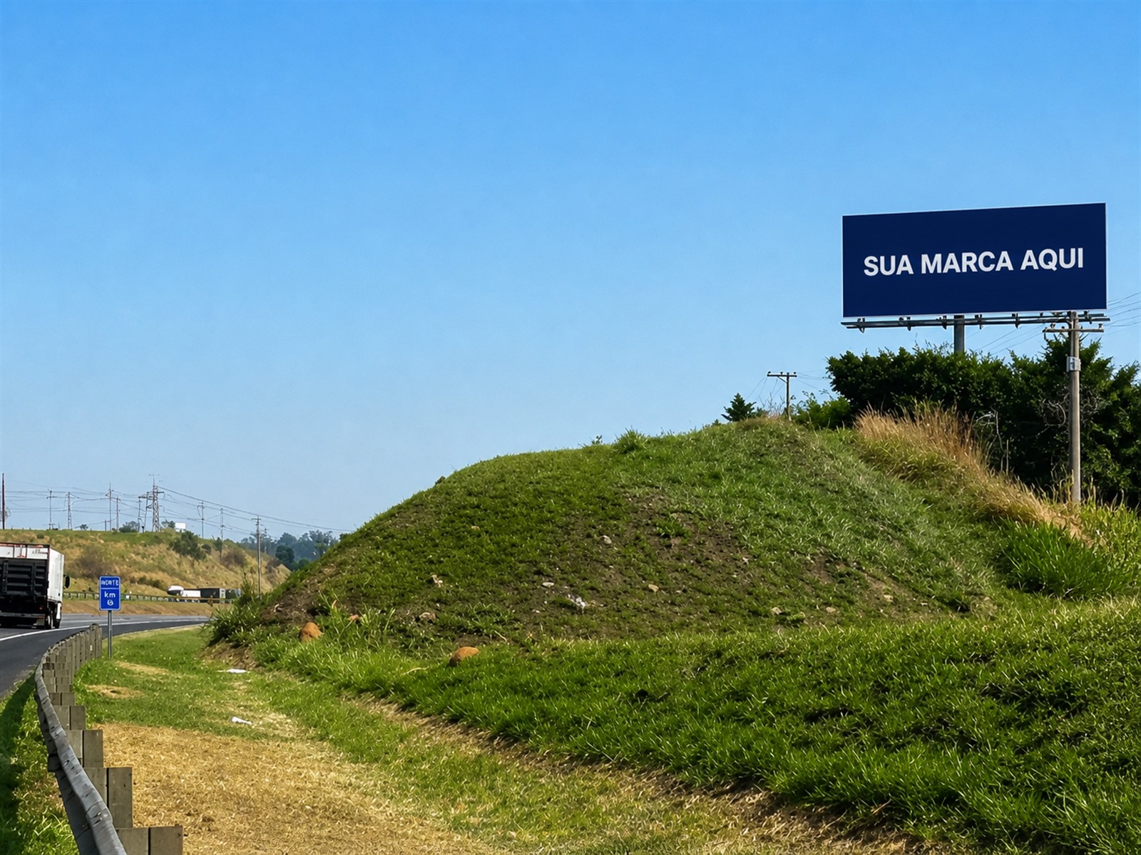 Outdoor rodoviário na Bandeirantes — KM 70+100 — sentido São Paulo Capital — ficha 38, mídia OOH na Rodovia dos Bandeirantes SP-348