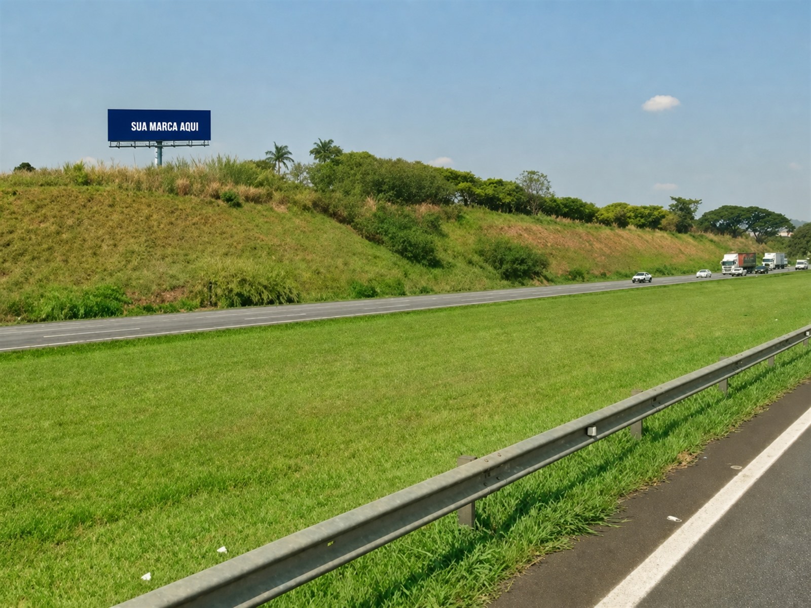 Painel rodoviário na Bandeirantes — KM 79+020 — sentido São Paulo Capital — ficha 41, mídia OOH na Rodovia dos Bandeirantes SP-348