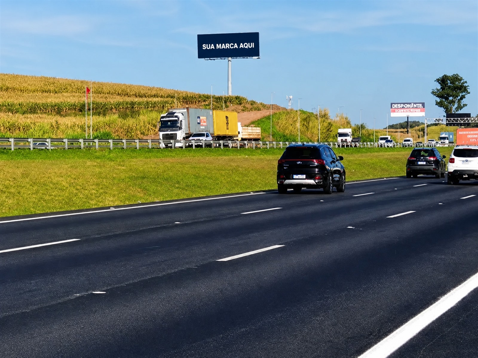 Outdoor rodoviário na Bandeirantes — KM 81+000 — sentido Campinas — ficha 46, mídia OOH na Rodovia dos Bandeirantes SP-348