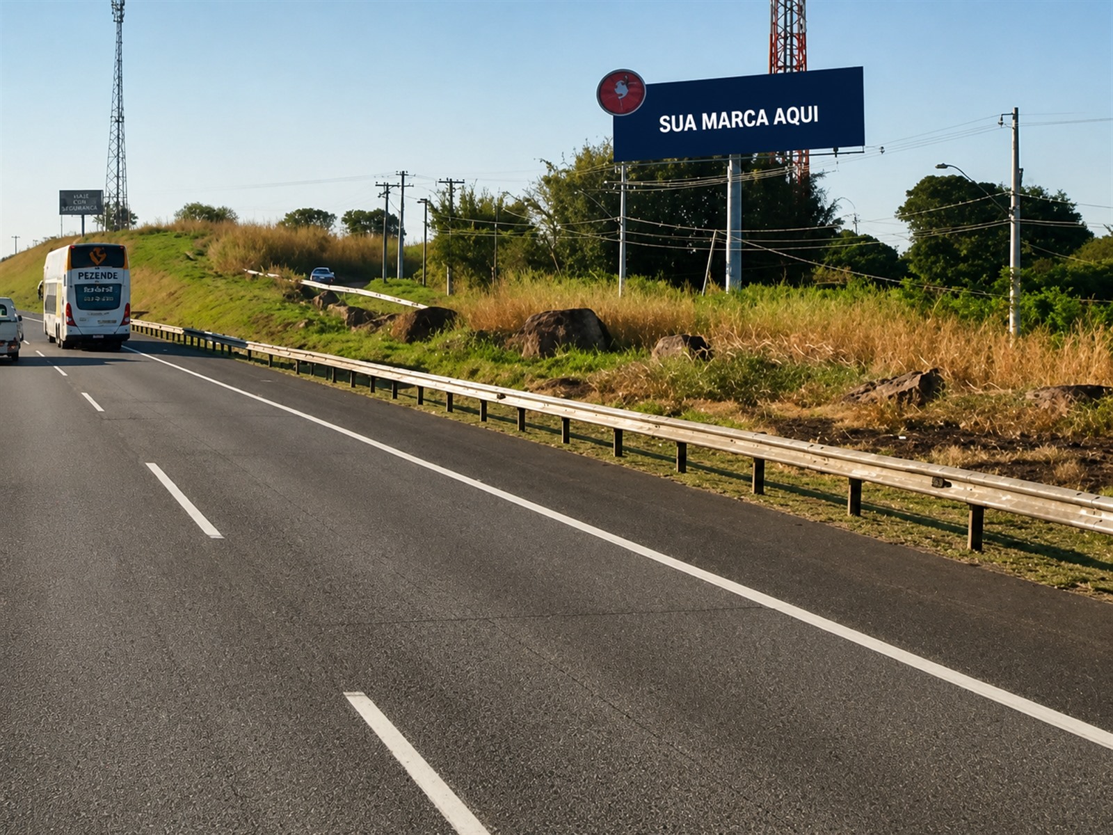 Painel rodoviário na Bandeirantes — KM 83+800 — sentido Jundiaí — ficha 49, mídia OOH na Rodovia dos Bandeirantes SP-348