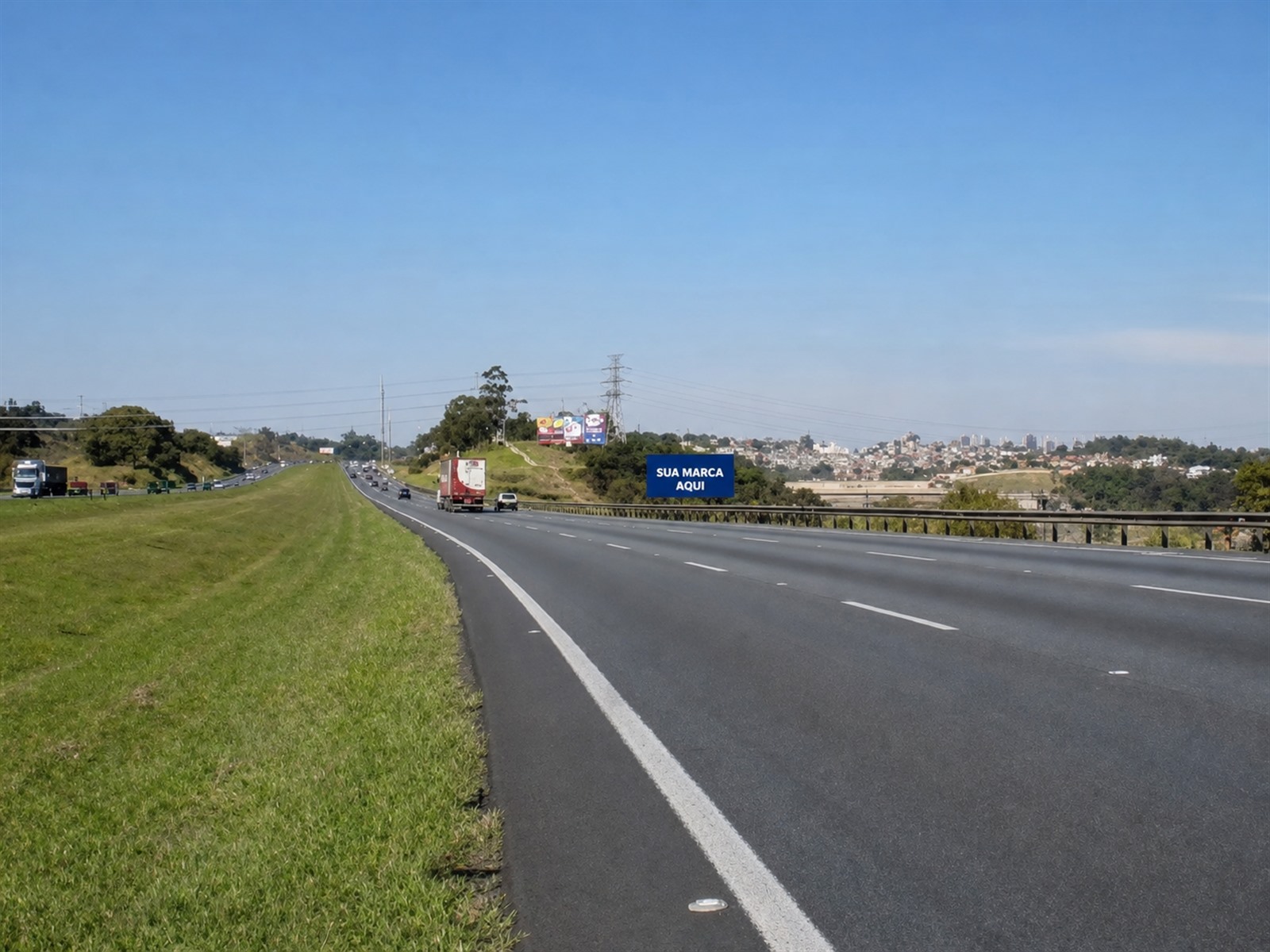 Painel rodoviário na Bandeirantes — KM 65 — ficha 53, mídia OOH na Rodovia dos Bandeirantes SP-348, próximo a Jundiaí