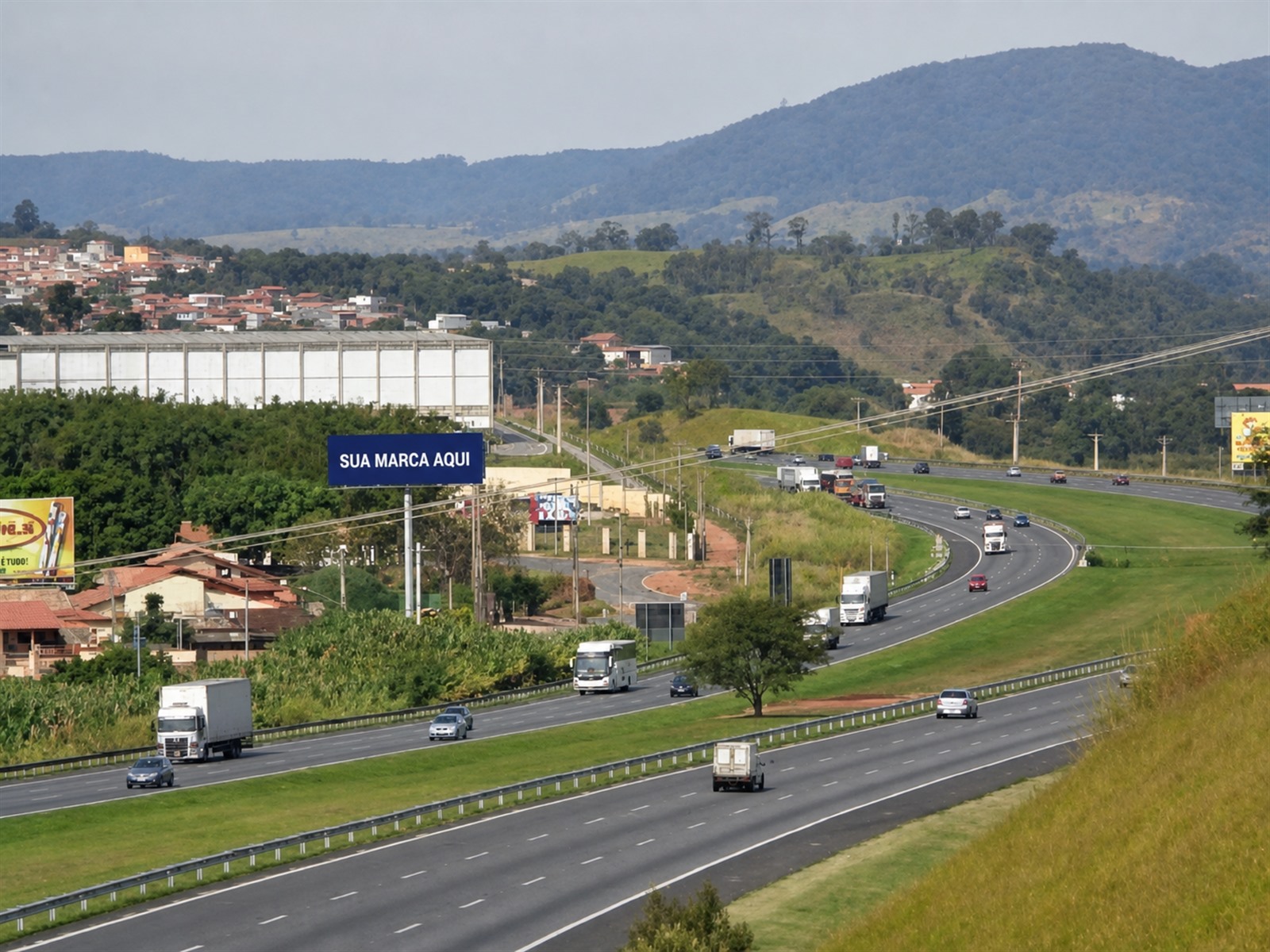 Outdoor rodoviário na Bandeirantes — KM 65 — sentido São Paulo Capital — ficha 54, mídia OOH na Rodovia dos Bandeirantes SP-348