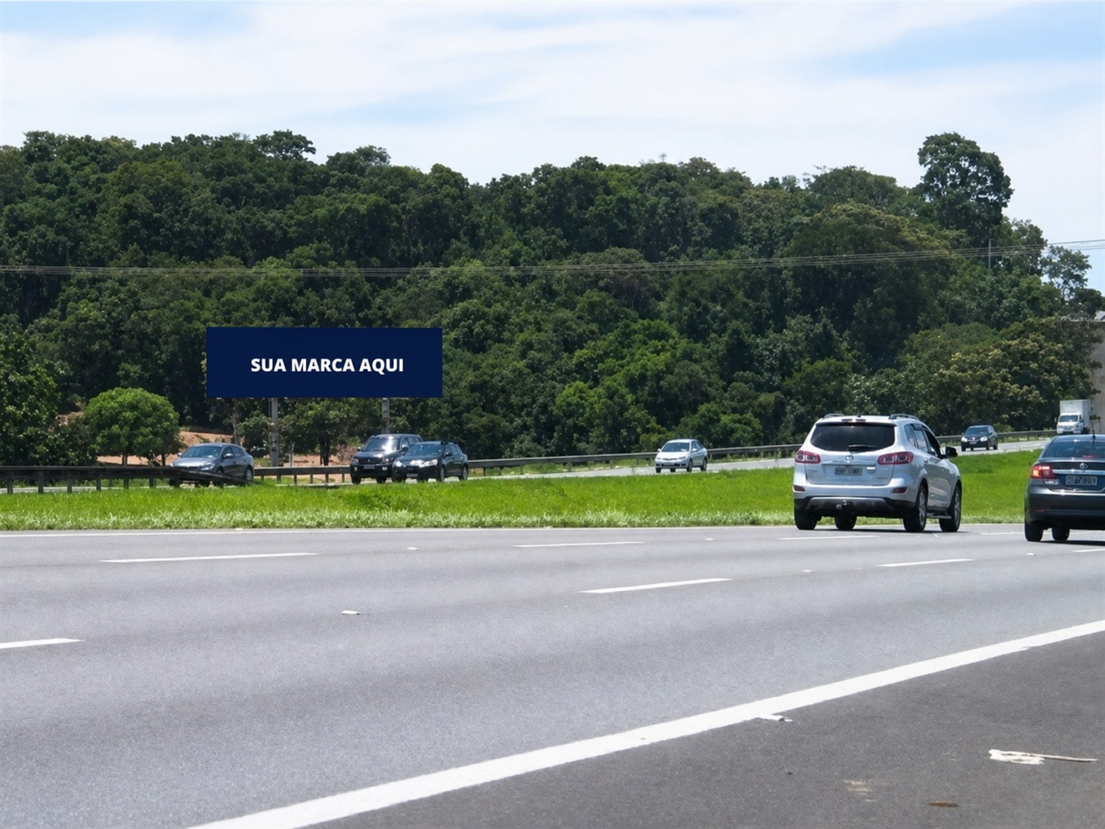 Painel publicitário na Bandeirantes — KM 66 — sentido Interior — ficha 60, mídia OOH na Rodovia dos Bandeirantes SP-348, próximo a Jundiaí