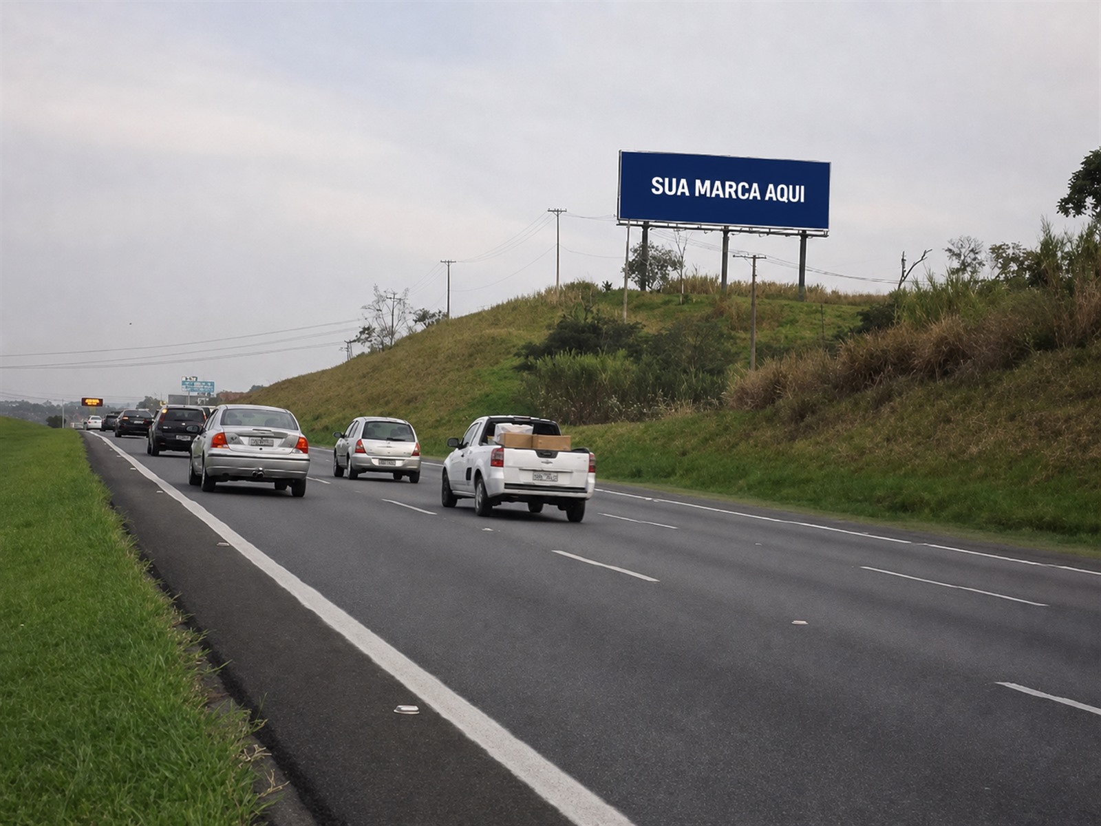 Outdoor rodoviário na Bandeirantes — KM 68+700 — sentido São Paulo Capital — ficha 62, mídia OOH na Rodovia dos Bandeirantes SP-348