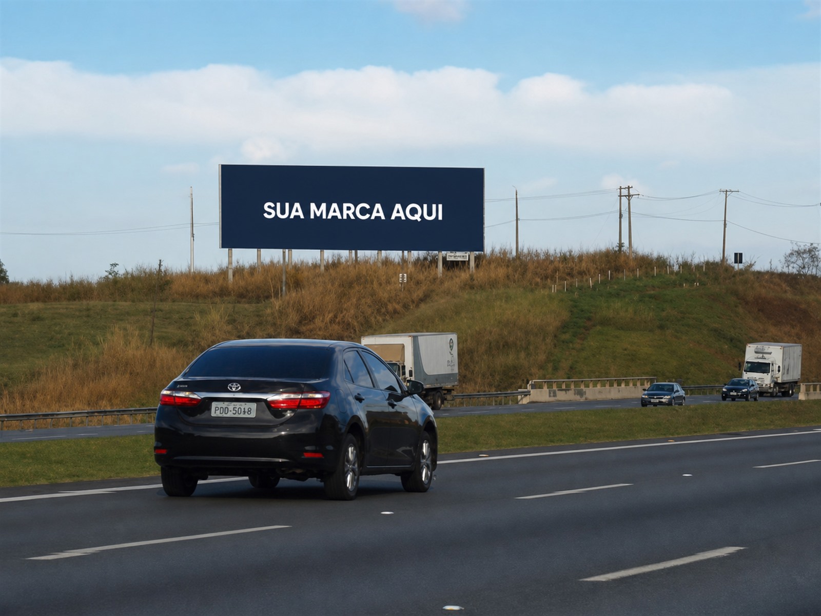 Outdoor rodoviário na Bandeirantes — KM 73+100 — sentido Jundiaí — ficha 66, mídia OOH na Rodovia dos Bandeirantes SP-348