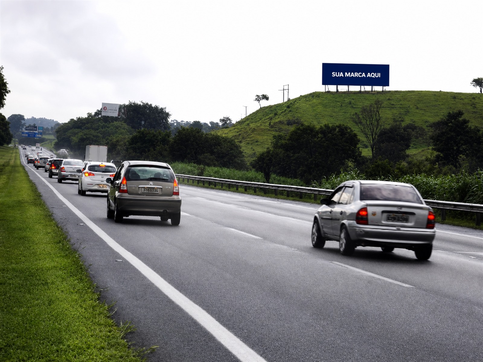 Estrutura de mídia OOH na Bandeirantes — KM 74+800 — sentido Campinas e Viracopos — ficha 67, mídia OOH na Rodovia dos Bandeirantes SP-348