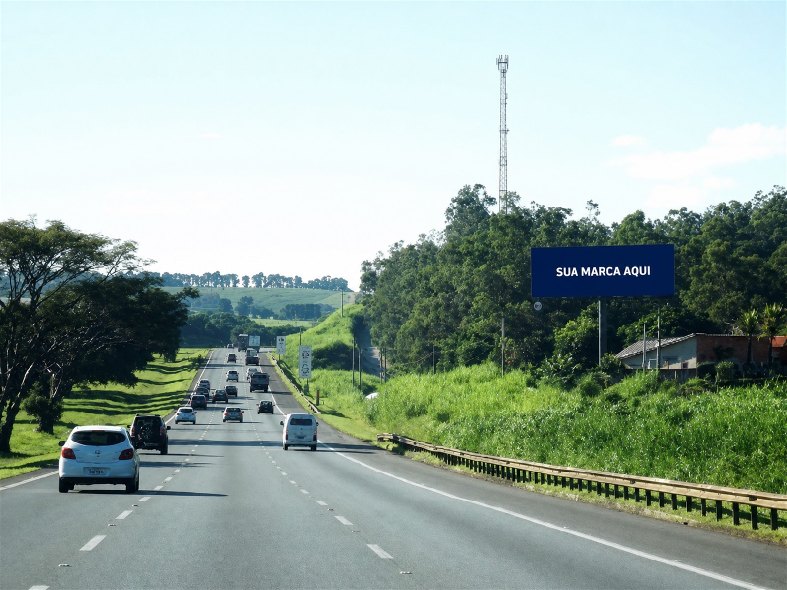 Estrutura de mídia OOH na Bandeirantes — KM 76+000 — sentido São Paulo Capital — ficha 71, mídia OOH na Rodovia dos Bandeirantes SP-348