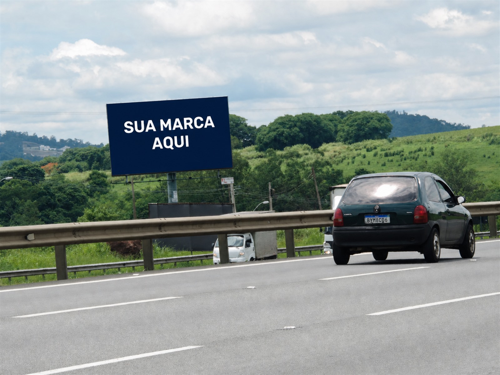 Estrutura de mídia OOH na Bandeirantes — KM 82+500 — sentido São Paulo Capital — ficha 75, mídia OOH na Rodovia dos Bandeirantes SP-348