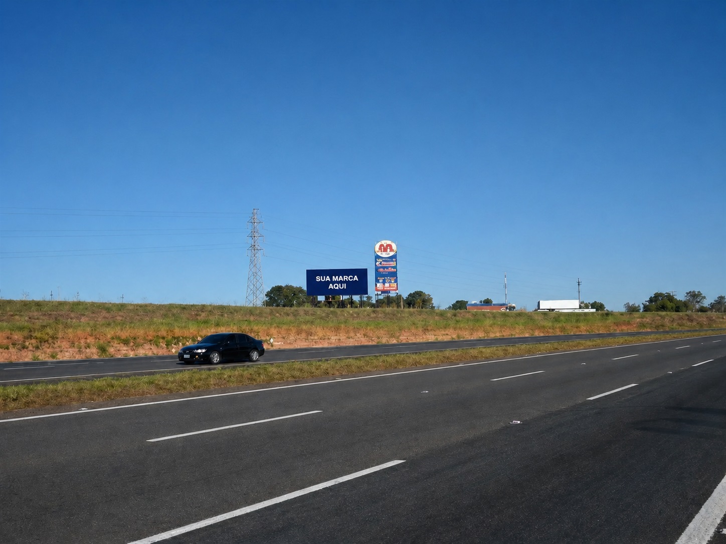 Outdoor rodoviário na Bandeirantes — KM 109+150 — sentido CAMPINAS A CORDEIRÓPOLIS — ficha 82, mídia OOH na Rodovia dos Bandeirantes SP-348